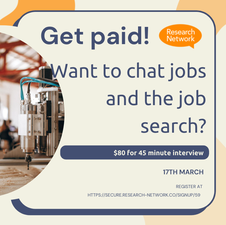 Want to chat jobs and the job search?